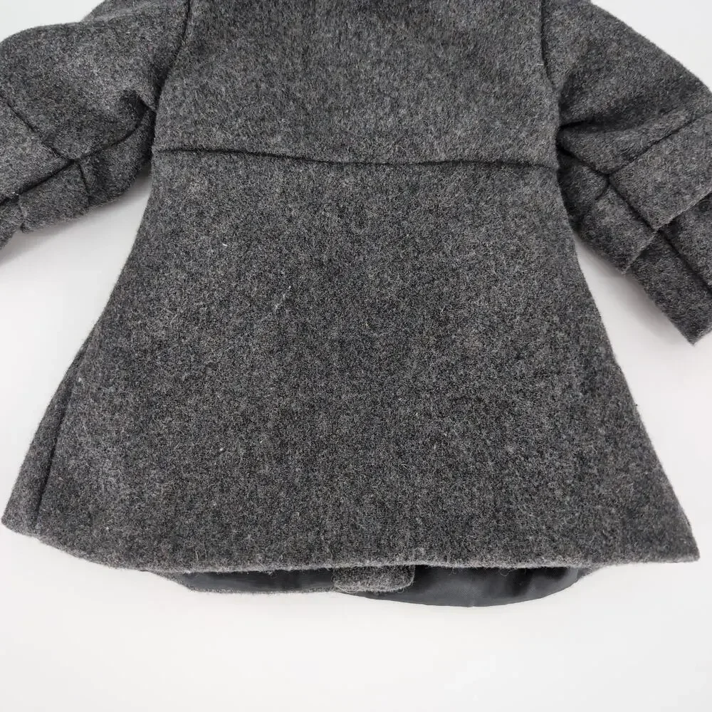 Unbranded Gray Grey Button Down Doll Long Sleeve Winter Coat for 18